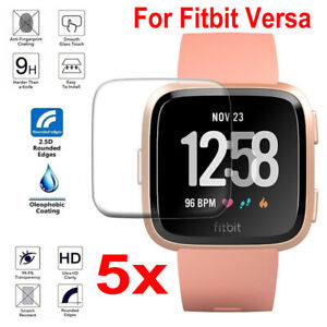 5Pcs 9H Tempered Glass Screen Protector Guard Saver For Fitbit Versa & Versa 2