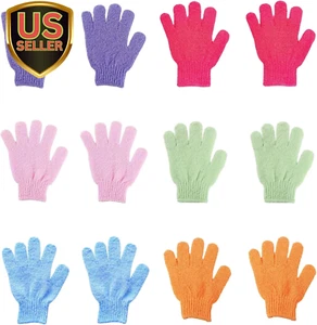 12 Pcs Exfoliating Bath Gloves,Deep Scrubbing Dead Skin Shower Gloves for Bea... - Picture 1 of 7
