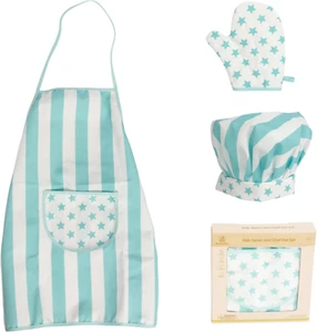 Kid Apron and Chef Hat Set, 3 Pcs Children Cooking Baking Set Kits Role Play Che - Picture 1 of 12
