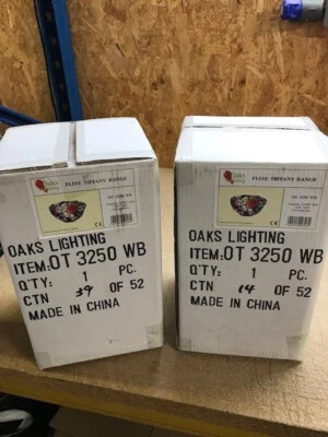 Pair of Red Rose Wall Lights Tiffany Style Stained Glass Uplighter RRP £200 - Image 1 of 3