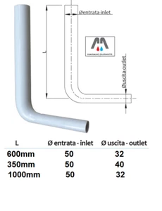 TUBO DI CACCIATA SCARICO CASSETTA ZAINO CASSETTA ALTA PVC - Imagen 1 de 1