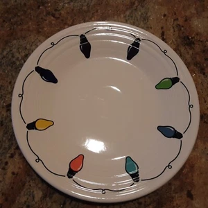 RARE. ERROR Fiesta Christmas Lights Plate 8", 2 Purple , No Cinnabar, W/ tag - Picture 1 of 6