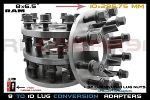 COMPLETE SET 2012-2019 RAM 8X6.5 TO 10 LUG 22.5 24.5 WHEELS STEEEL CONSTRUCTION - Picture 1 of 12