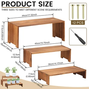 Wood Risers Display 3 Tiers Wood Display Stand Elegant Cupcake Stand Spice AU` - Picture 1 of 11