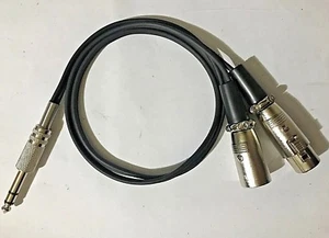 CAVO JACK STEREO 6,35 A XLR CANNON MASCHIO E FEMMINA 0,5 1 2 MT SPLITTER AUDIO Y - Imagen 1 de 1