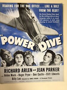Power Dive Pressbook 1941 Richard Arlen, Jean Parker, Helen Mack