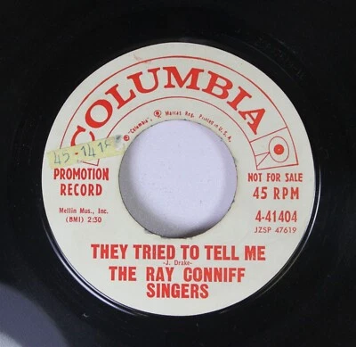 Pop Promo 45 Ray Conniff - They Tried To Tell Me / Early Evening On Columbia - Image 1 of 2