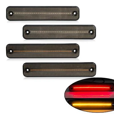 4PCS Smoke Front Amber & Rear Red LED Side Marker Lights For Hummer H2 2003-2009 - Image 1 of 4