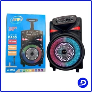 CASSA SPEAKER KARAOKE TROLLEY BLUETOOTH 10” SUPER BASS 25000W PMPO CON MICROFONO - Imagen 1 de 6