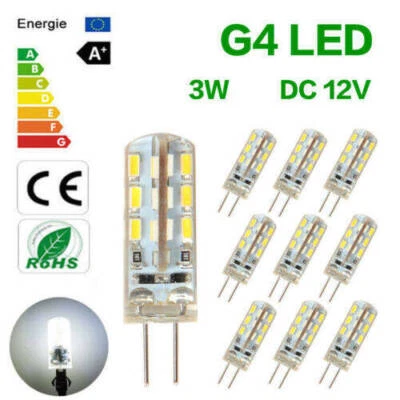 10X G4 LED Lampe 12V/DC 3W Stiftsockel Leuchtmittel Birne Kaltweiß SMD - Bild 1 von 4