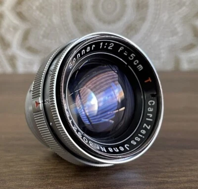 Carl Zeiss Jena T Sonnar 5cm (50mm) f2 Lens, Contax Nikon S Mount - Image 1 of 4