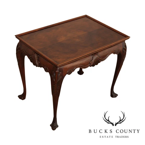 BAKER STATELY HOMES COLLECTION IRISH GEORGIAN CARVED MAHOGANY TEA TABLE Cover