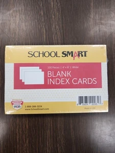 School Smart Unruled Blank Index Cards, 4 x 6 Inches, White, Pack of 100 - Picture 1 of 2