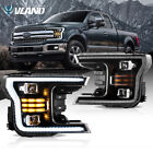 LED Black LED Headlights DRL Projector For 2018-2020 Ford F-150 Front Lamps L+R