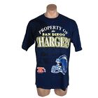 VTG 90s Property of San Diego Chargers Graphic T-shirt NFL Shirt Navy Sz L