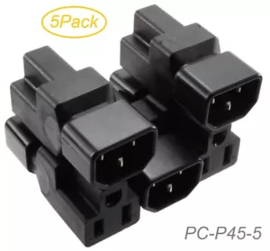 Paquete de 5 adaptadores de corriente IEC 320 C14 macho a Nema 5-15R hembra, PC-P45-5 - Imagen 1 de 4