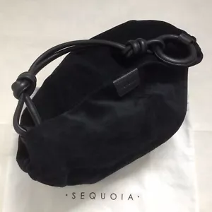 SEQUOIA Black Suede Shoulder Bag, Large Slouchy Hobo 29 x 44 X 10 cm - Picture 1 of 24