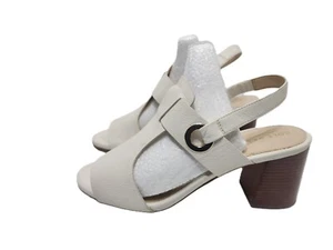Cole Haan Grand Adele Slingback Leather Sandals White Shoes Womens Size 7.5B - Picture 1 of 11
