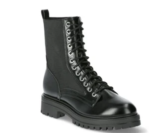 Women’s Knit Combat Boot- Black - Picture 1 of 3