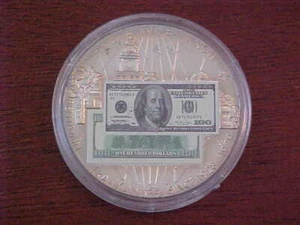 2001 Banknotes Of The USA Medal $100 Note W/Ben Franklin--BU W/ Capsule And COA - Picture 1 of 4