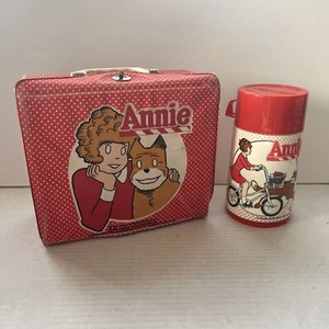 Vtg Little Orphan Annie Vinyl Lunch Box & Thermos Aladdin Industries 1981 USA - Picture 1 of 13