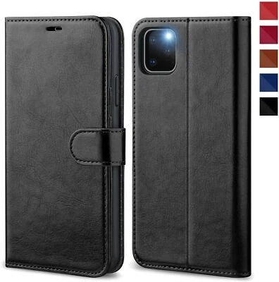 Flip Leather Phone Case for iPhone 15 14 13 Pro MAX 11 XR 12 6 8 SE Wallet Cover - Image 1 of 4