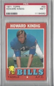 1971 Topps football card #33 Howard Kindig, Buffalo Bills graded PSA 7 - Picture 1 of 1