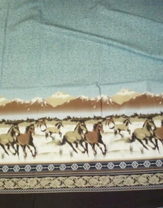 Round Up western blue border Michael Miller 17inch piece fabric - Picture 1 of 1