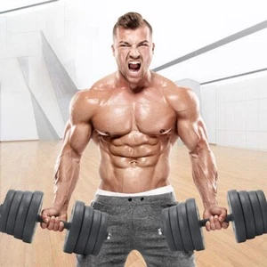 Adjustable Dumbbells 15Kg*2 Weights Barbell Dumbells Exercise Fitness Gym Home - Picture 1 of 12