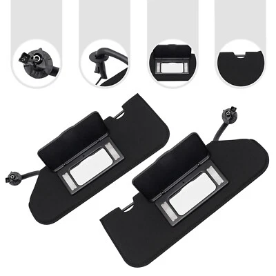 Driver& Passenger Side Sun Visor Fit 2005-2013 Chevrolet C6 Corvette W/LED Light - Image 1 of 4