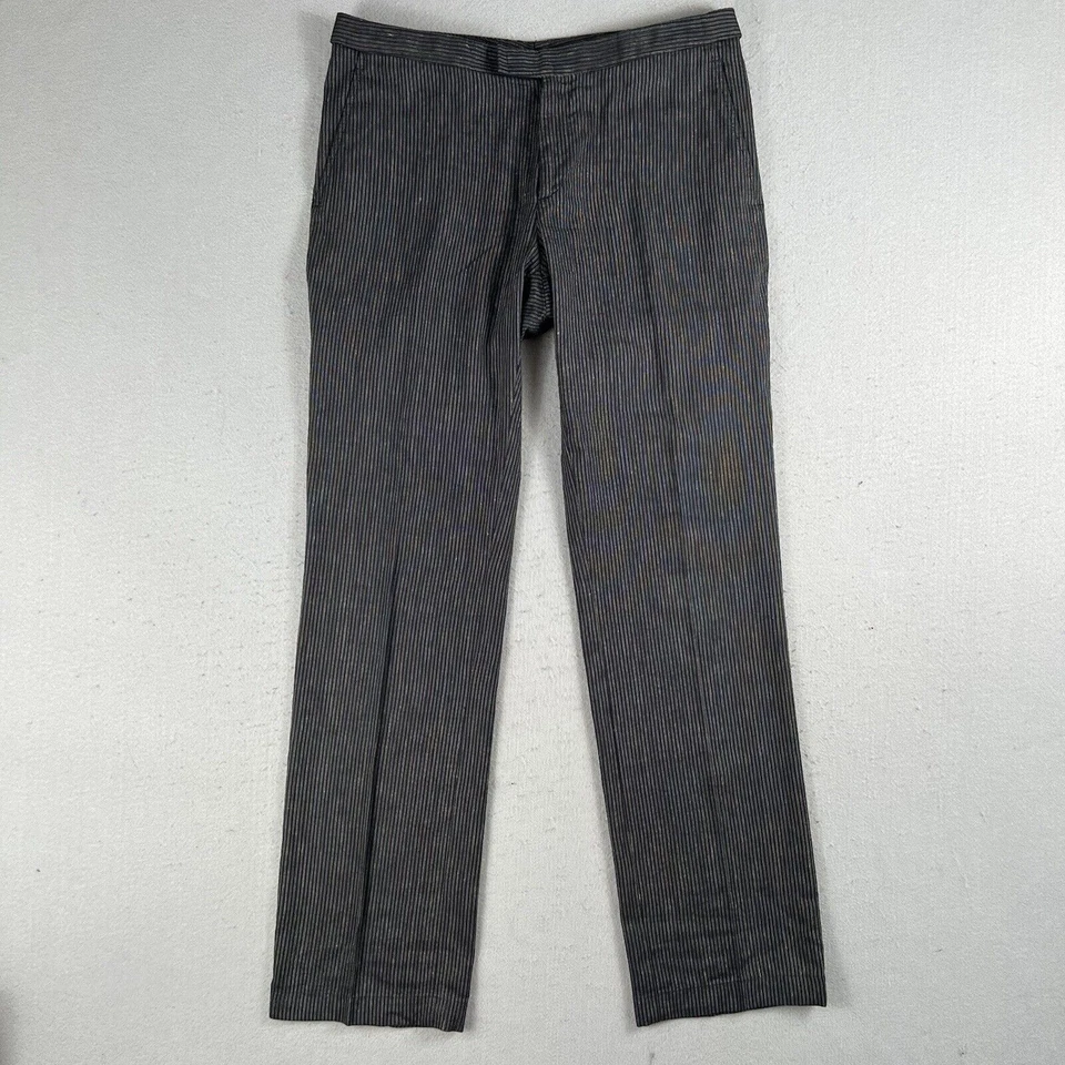 CNC Costume National Pants Womens Size 33x32.5 Straight Leg Pin Stripe High Rise - Image 1 of 4