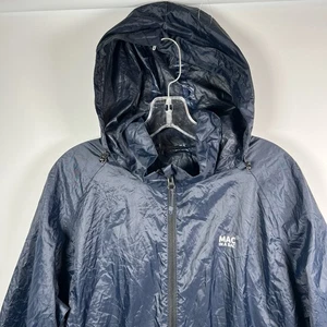 MAC IN A SAC Herren Größe Medium wasserdichte Jacke mit durchgehendem Reißverschluss blau Kapuze verstaubar G - Bild 1 von 14