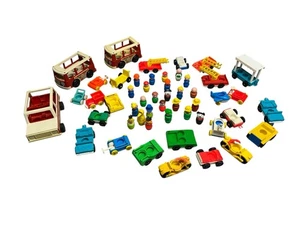 Konvolut Vintage Fisher-Price Little People Spielzeug Figuren Autos Busse Ernie Bert - Bild 1 von 22