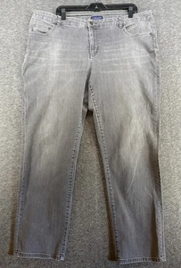 Pantalones de mezclilla CHAPS para mujer talla 20 W gris recto elástico aspecto descolorido - Imagen 1 de 14