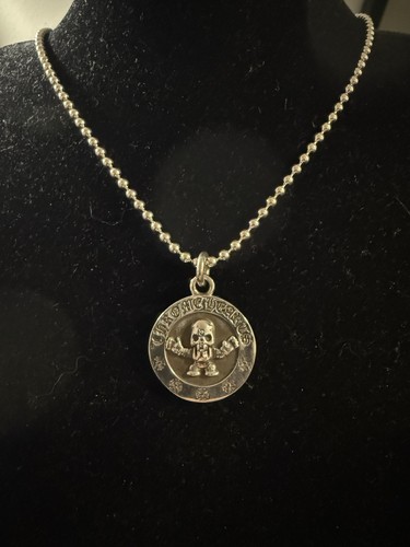 CHROME HEARTS collana ciondolo targhetta cane foti stile cuori cromati