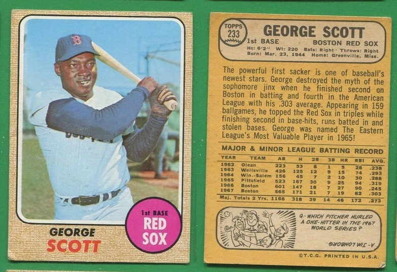 1968 Topps Béisbol ~~~ George Scott ~~~ No. 233 ~~~ Envío y devolución gratuitos Foto 1 de 1