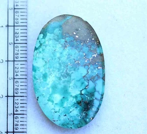 32,80 ct 20*32 mm natürlicher ovaler Cabochon Kingman blauer Türkis loser Edelstein - Bild 1 von 6