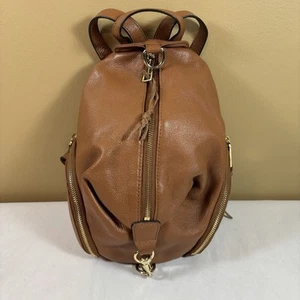 REBECCA MINKOFF Julian Soft Leather Adjustable Backpack Caramello Brown EUC - Picture 1 of 16