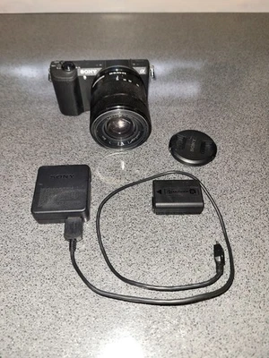 Sony Alpha A5100 24.3MP Digital Camera Black 16-50mm Lens Battery Charger EUC * - Image 1 of 4