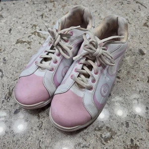 ETONIC Women's Bowling Shoes White Pink Flame Detail Size Unknown Pre-Owned - Picture 1 of 9