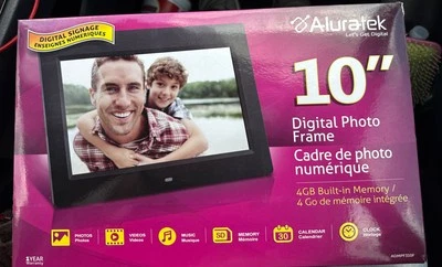 Aluratek 10" LCD Digital Photo Frame w/4GB Black - Image 1 of 4