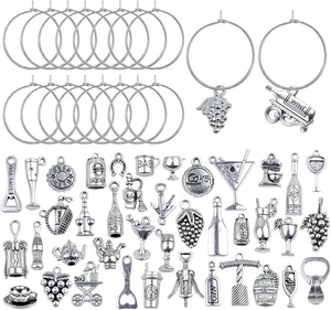 42 Stck. Antik Silber Gemischt Weinglas Flasche Teetasse Serie Charms Marker... - Bild 1 von 12