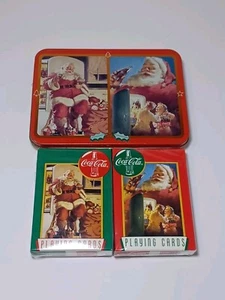 Vintage 1995 Coca Cola Weihnachtsmann Nostalgie Dose mit Spielkarten - versiegelt - Bild 1 von 8