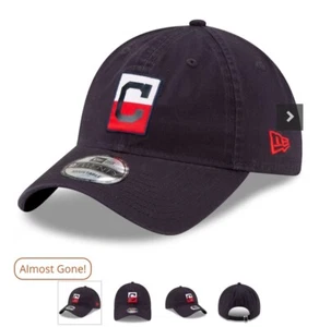 Cleveland Indians New Era Split Logo 9TWENTY Adjustable Hat Navy NWT MSRP $25.99 - Picture 1 of 1
