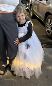 POTTERY BARN LED Light Up Ghost Glittery Tutu Dress Kids Halloween Costume 4-6 - Picture 1 of 12