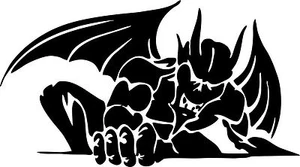 Gargoyle Creature Monster Car Truck Window Laptop Vinyl Decal Sticker - Picture 1 of 2
