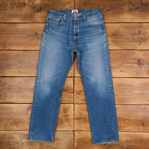 Vintage Levis 501 Jeans 34 x 32 Stonewash Straight Blue Red Tab Denim