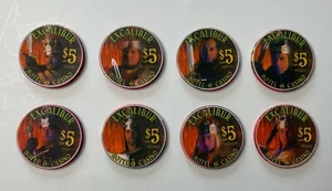Excalibur $5 Casino Chip Las Vegas Tournament Kings Stacker Set Millennium - Picture 1 of 4