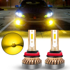 LED H11 H16 H8 Fog Light Bulbs for Honda Acura Toyota Bright 3000K Golden Yellow - Picture 1 of 10