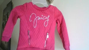 Juicy Couture Hot Pink Quilted Logo Long Sleeve Sweater Girl 5 Zippered Pockets - Picture 1 of 16